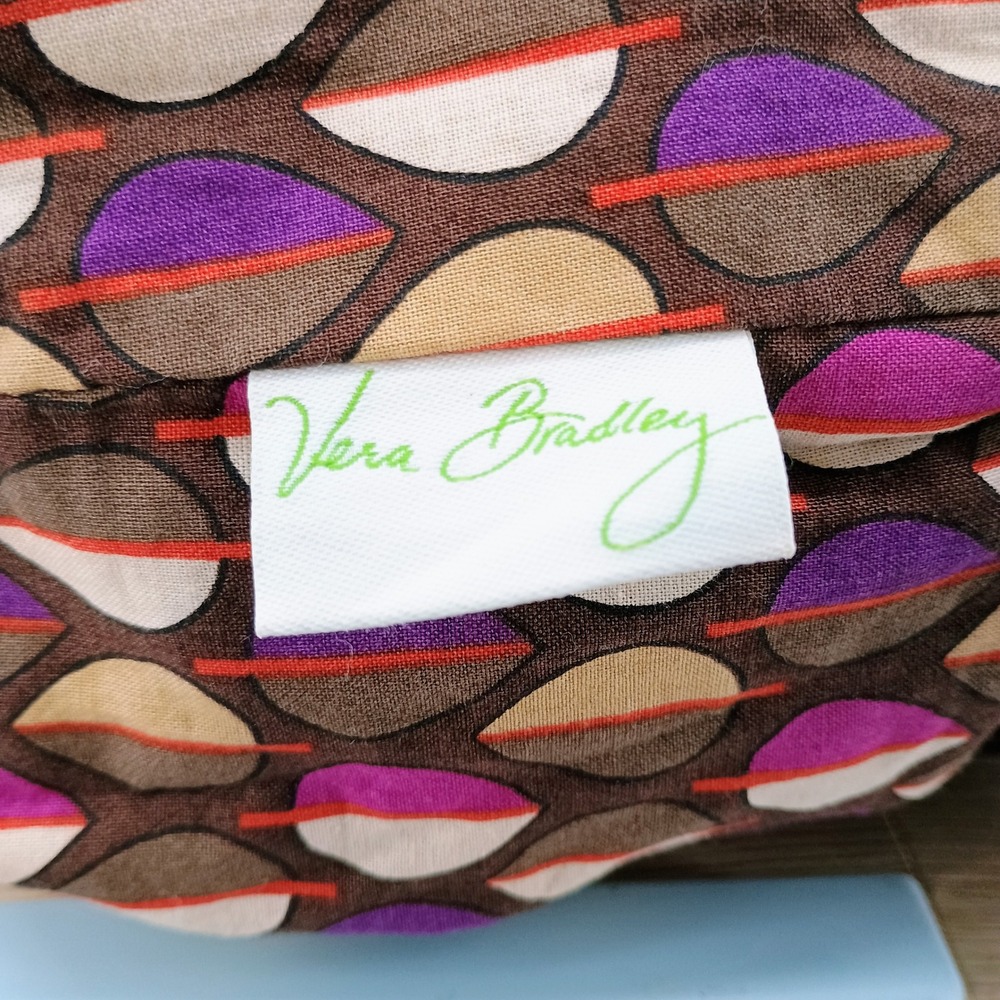 Vera Bradley Chocolate Brown Quilted Microfiber Hobo Shoulder Bag Patent Trim - Picture 8 of 16